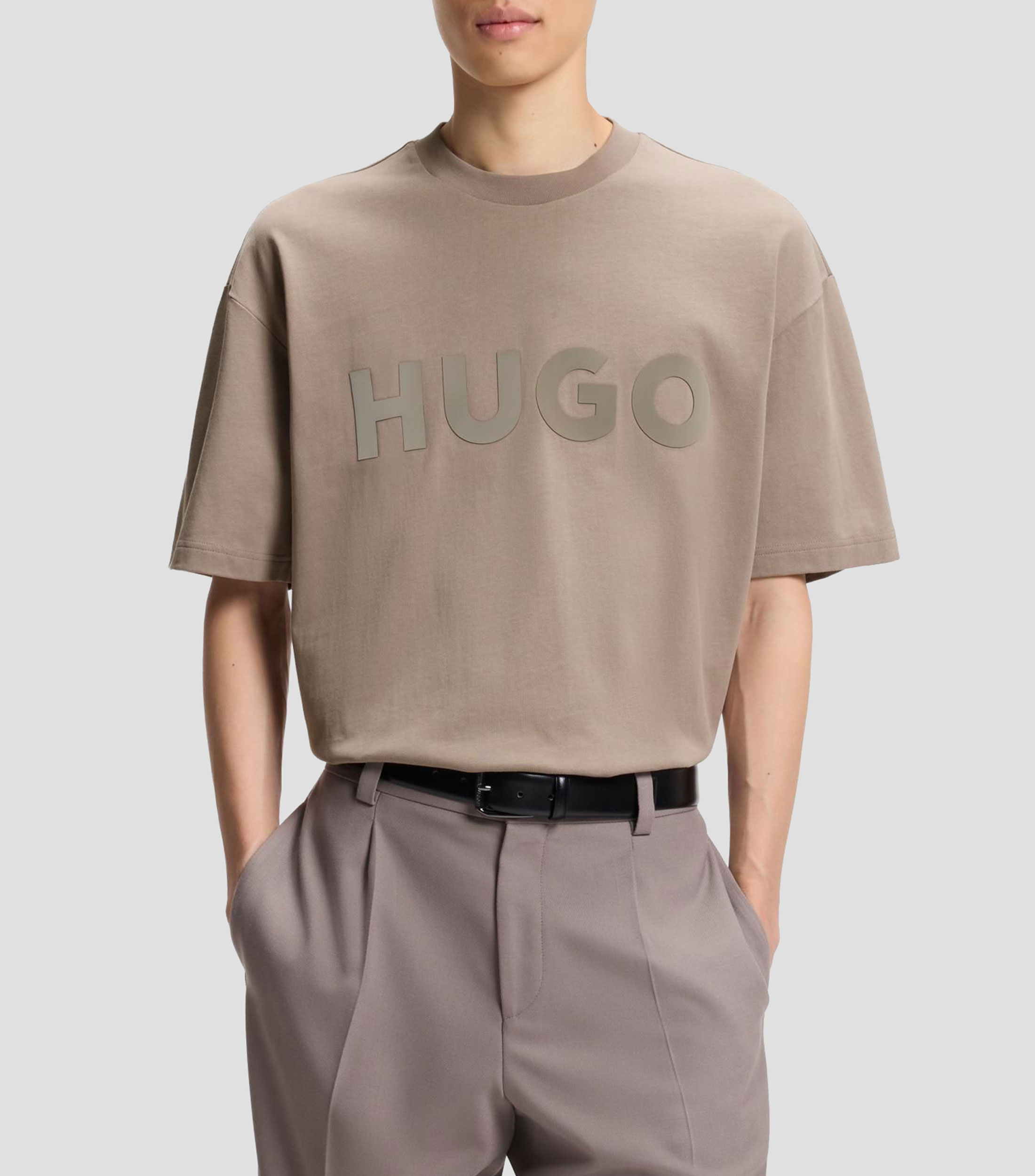 Playera de punto de algodón con logo reflectante Hombre